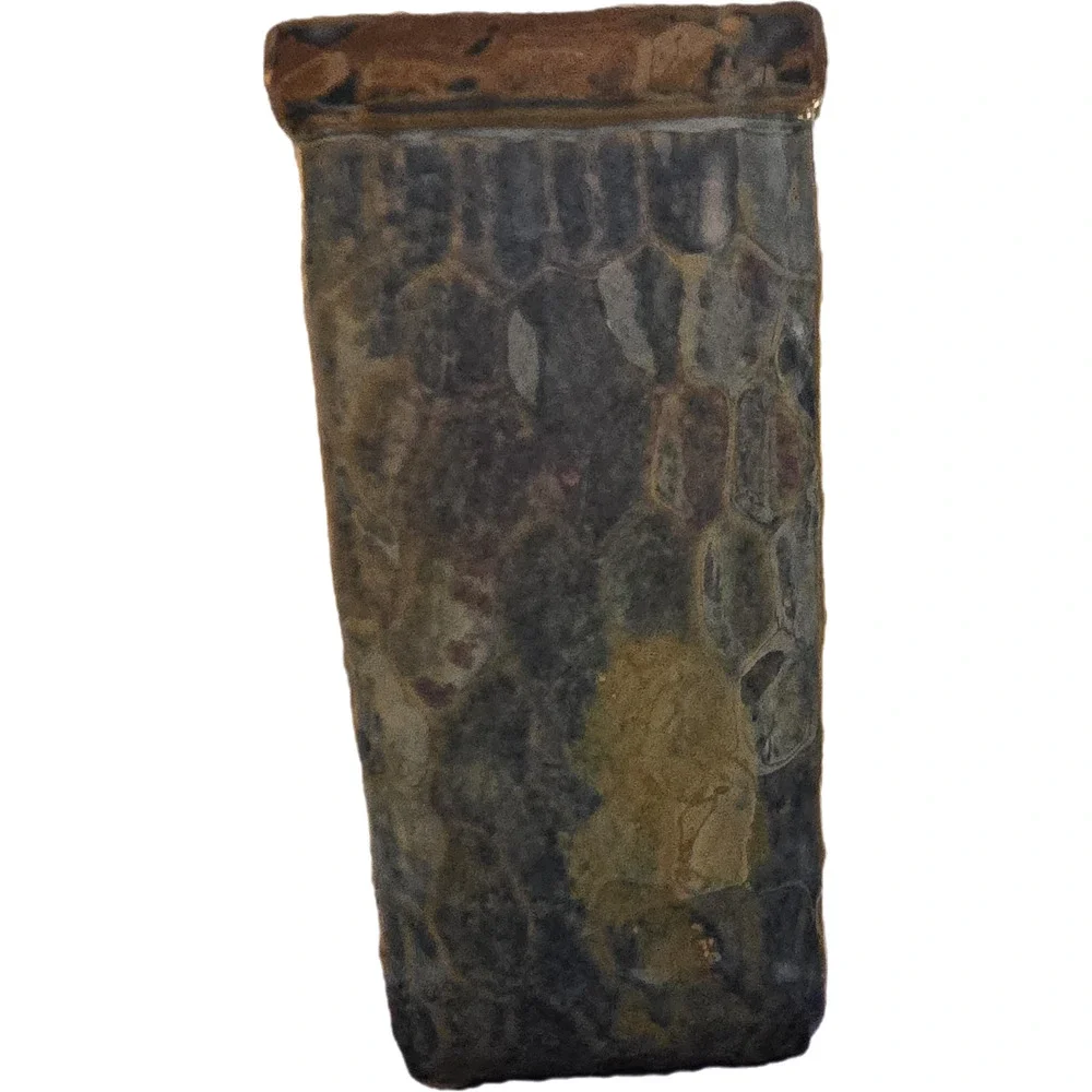 Blue Pottery Vase with Faux Grass Decor from Napa Valley